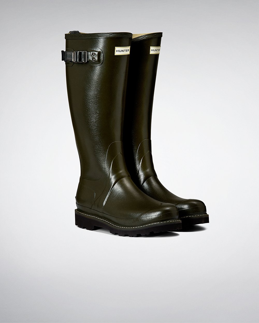 Botas de Lluvia Altas Hunter Mujer - Balmoral Poly-Lined - Verde Oscuro Oliva - LDHWMVR-31